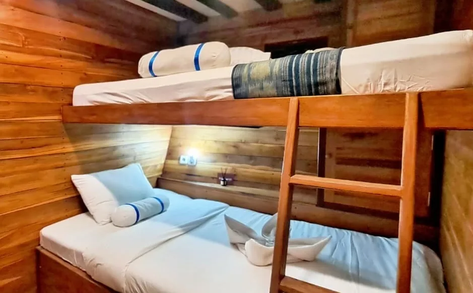 Lower deck standard cabin with twin single bunks on EcoXplorer