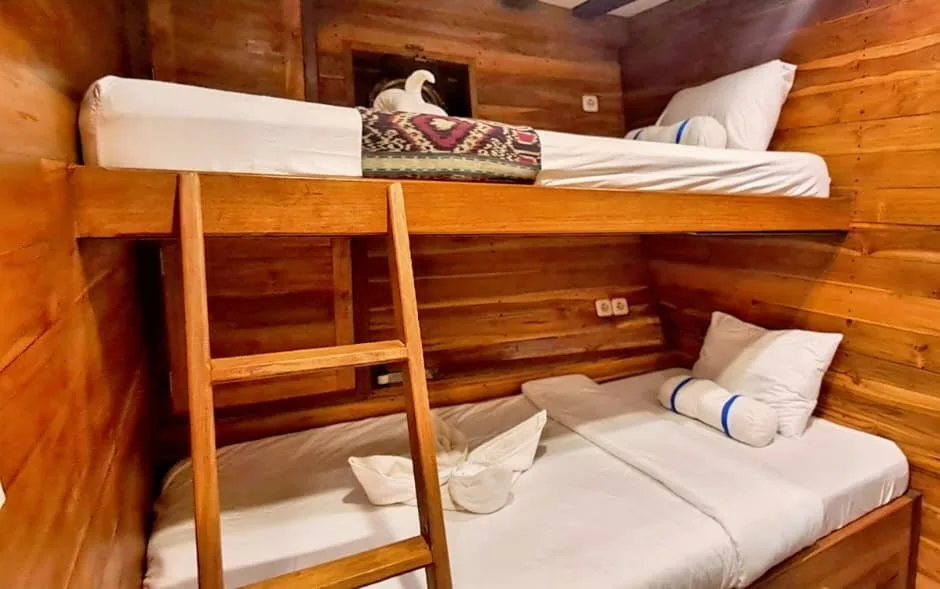 Lower deck standard cabin with twin single bunks on EcoXplorer